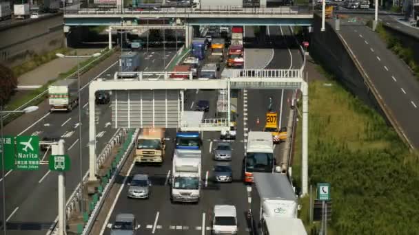 Hustý provoz na dálnici japonské — Stock video