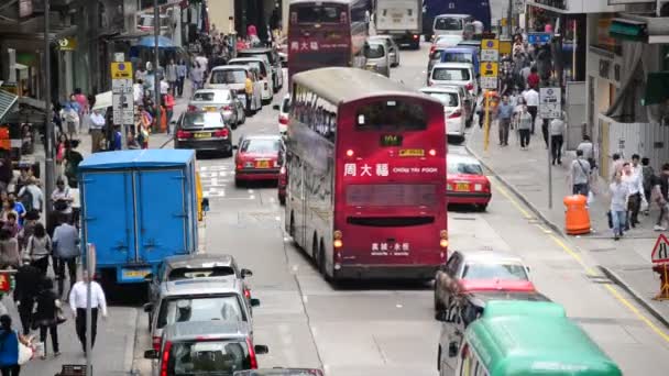 Traffico nel distretto centrale Hong Kong — Video Stock