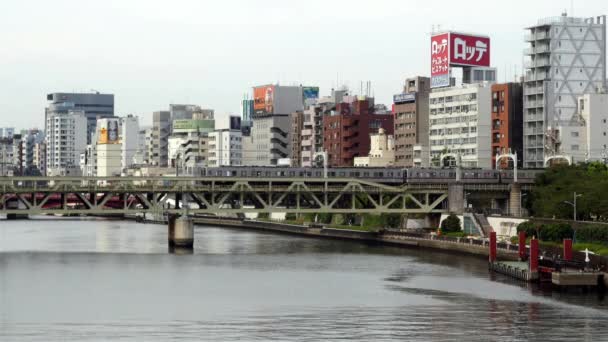 Tren de pasajeros que pasa por Tokio — Vídeos de Stock