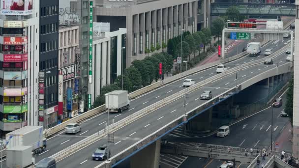 Verkeer op verhoogde Highway — Stockvideo