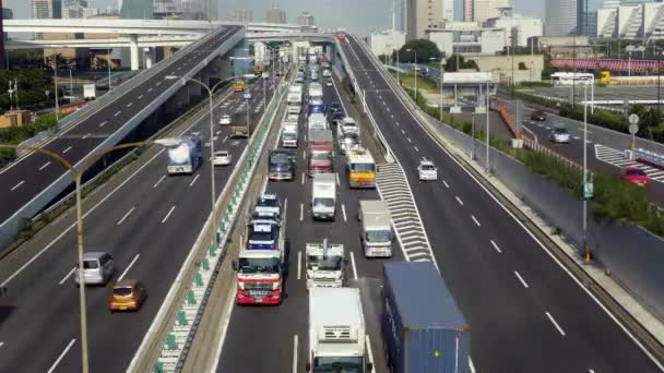 日本高速公路上交通繁忙 — 图库视频影像