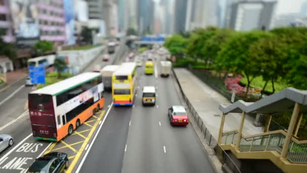 Meşgul Hong Kong karayolunda trafik — Stok video