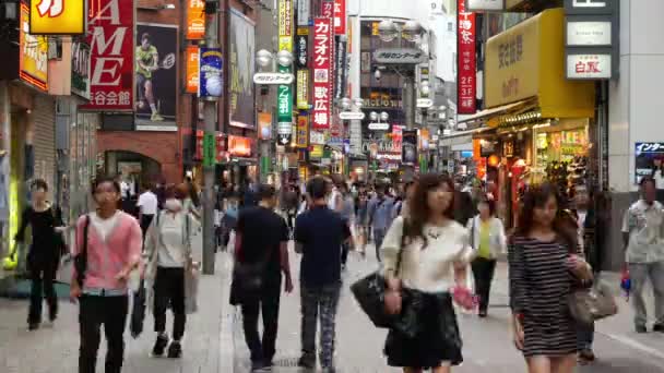 Busy Shibuya Shopping District Daytime — Stock Video