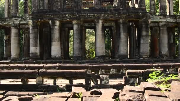 Steinruinen verlassener Tempel — Stockvideo