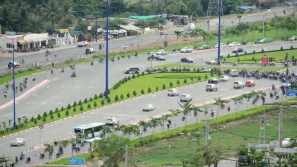 Busy Hanoi Highway from Above — Stock Video