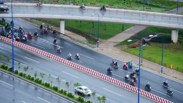 Trafic dans les routes de Saigon d'en haut — Video