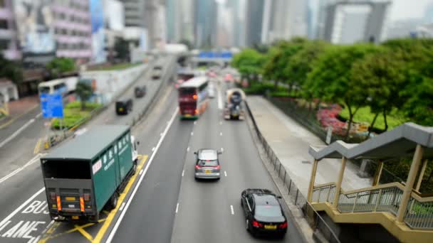 Circulation sur l'autoroute occupée de Hong Kong — Video