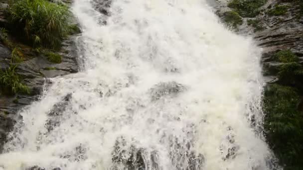 Cascade déchaînée pendant la tempête de pluie 