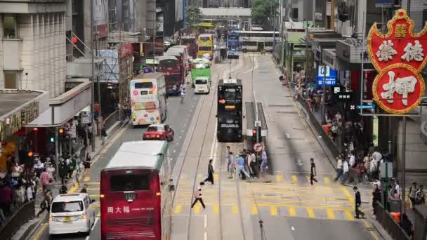 忙しい Hong Kong 高速道路上のトラフィック — ストック動画