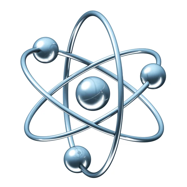 Orbital model of atom - physics 3D illustration — Stock Photo, Image