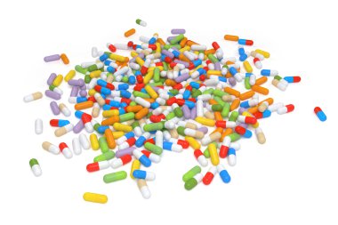 Renkli vitamini Tablet - 3d çizim