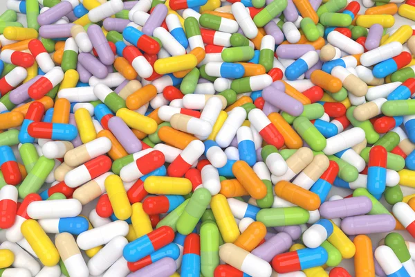 Colorful Vitamin Tablet - Illustrazione 3D — Foto Stock