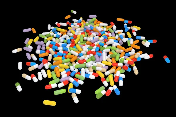 Colorful Vitamin Tablet - Illustrazione 3D — Foto Stock