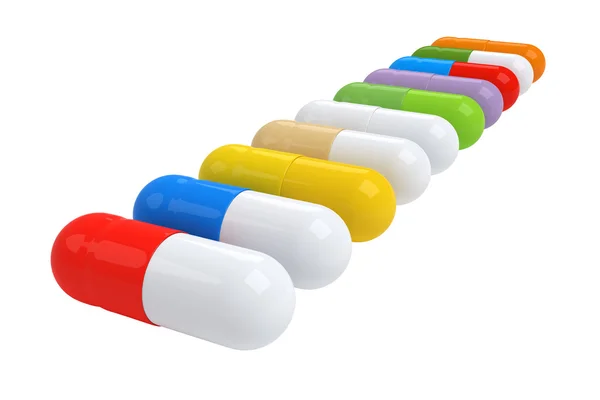 Colorful Vitamin Tablet - Illustrazione 3D — Foto Stock