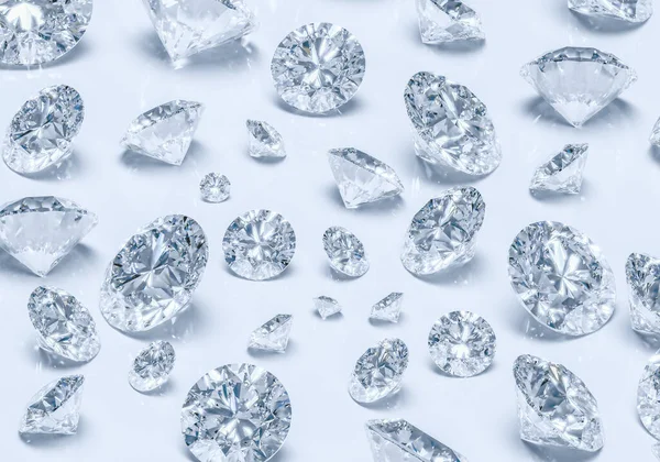 Schöner glänzender Diamant im Brillantschliff auf weißem Hintergrund, - Kristallhintergrund — Stockfoto