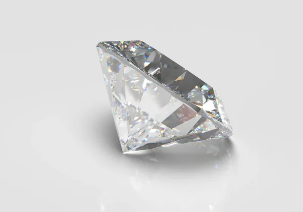 Beau diamant brillant en coupe brillante sur fond blanc, - fond cristal — Photo