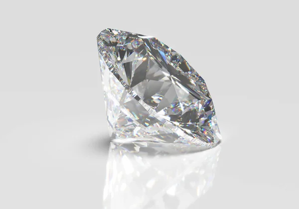 Beau diamant brillant en coupe brillante sur fond blanc, - fond cristal — Photo