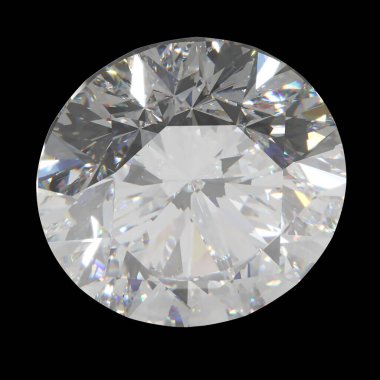 Güzel 3D Yapılmış Parlak Elmas Beyaz Arkaplanda Parlak Kesim, Elmas Arkaplan