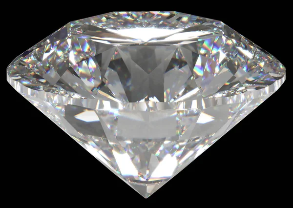 Изображенный в 3D Shiny Diamond в бриллиантовой огранке на черном фоне, на алмазном фоне — стоковое фото