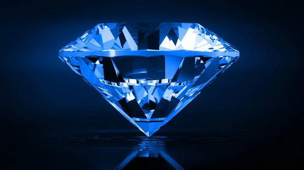 Vacker 3D Rendered Shiny Diamond i lysande skära på vit bakgrund, diamant bakgrund — Stockfoto