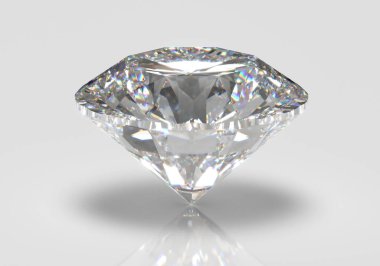 Beyaz Arkaplanda Parlak Kesim, Kristal Arkaplanda Güzel Üç Boyutlu Parlak Elmas