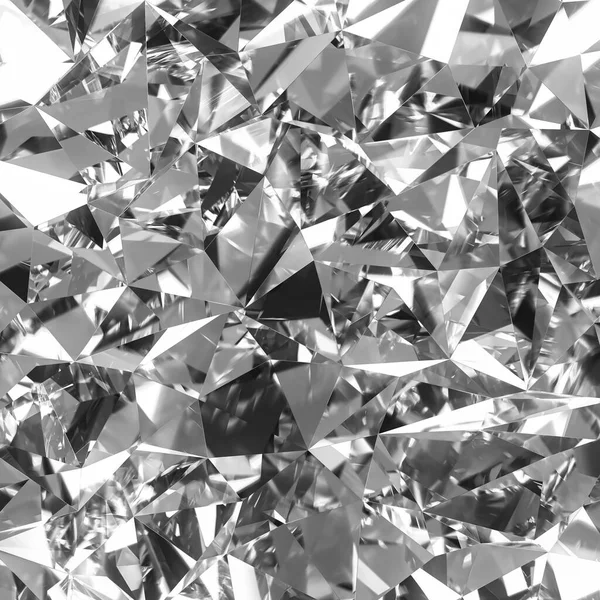 Schöner 3D gerenderter glänzender Diamant im Brillantschliff auf weißem Hintergrund, Kristallhintergrund — Stockfoto