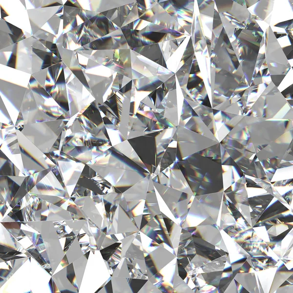 Hermoso 3D renderizado brillante diamante en brillante corte sobre fondo blanco, fondo de cristal —  Fotos de Stock