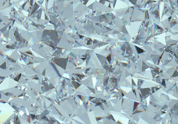 Hermoso 3D renderizado brillante diamante en brillante corte sobre fondo blanco, fondo de cristal — Foto de Stock