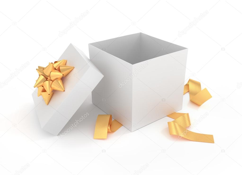 Big opened christmas present box