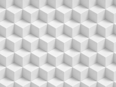 Arka beyaz 3d geometrik küpleri plan