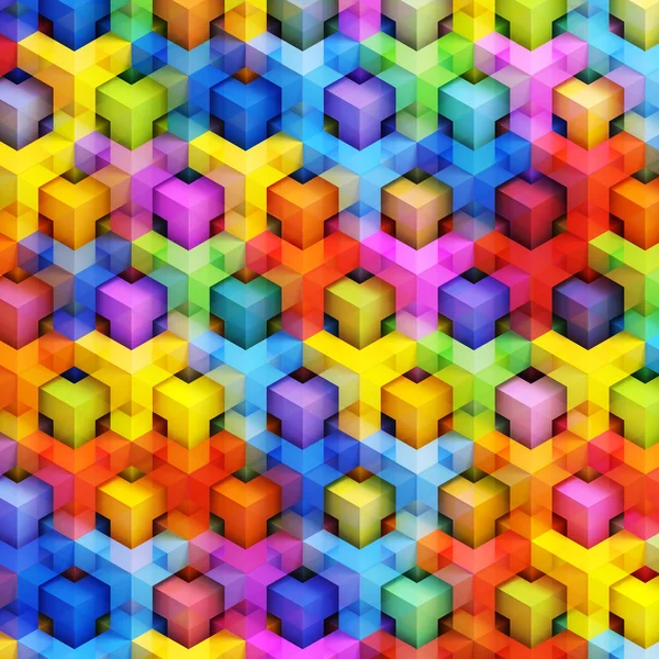 Fundo de caixas 3D colorido — Fotografia de Stock