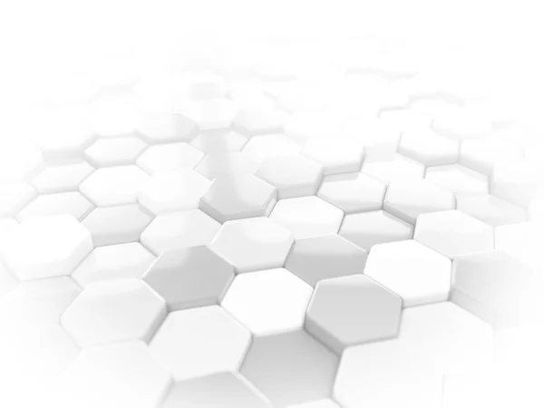 Abstract white 3D render hexagonal background — Stock Photo, Image