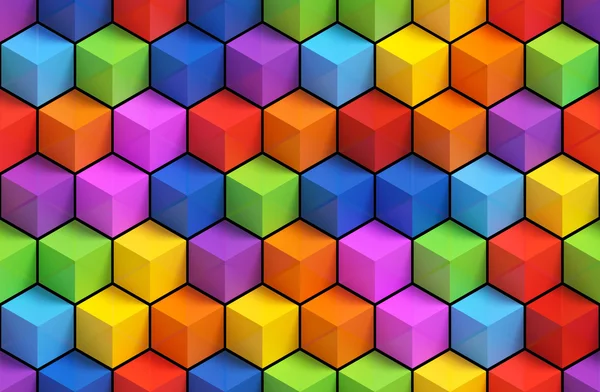 Colorfull 3d geometrycznych polach tło — Zdjęcie stockowe