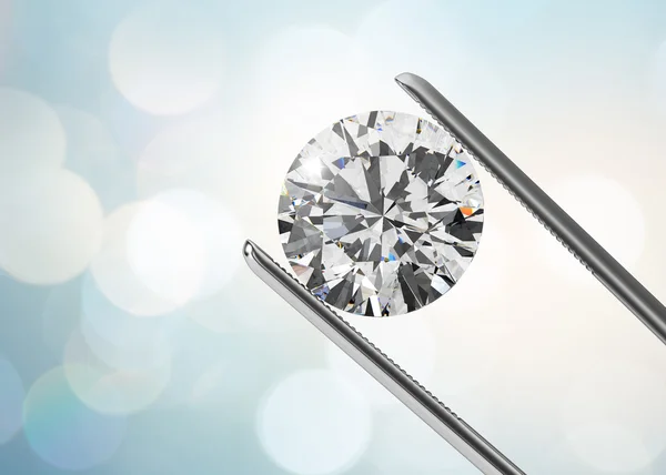 Luxe diamant in pincet close-up — Stockfoto