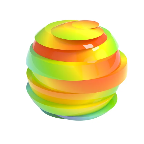 Färgglada skivad rainbow ball — Stockfoto