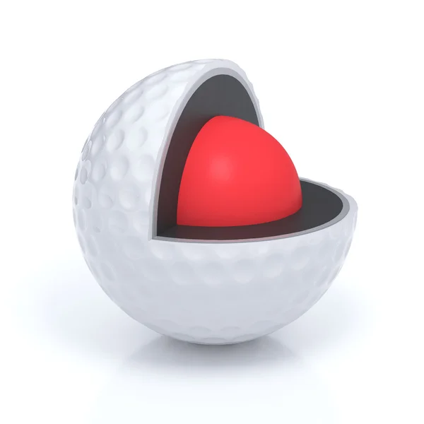 Schematický pohled na plátky golfový míček — Stock fotografie