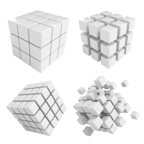 3D block cubes render collection — Stock Photo, Image