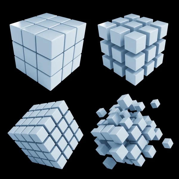 3D block cubes render collection — Stock Photo, Image