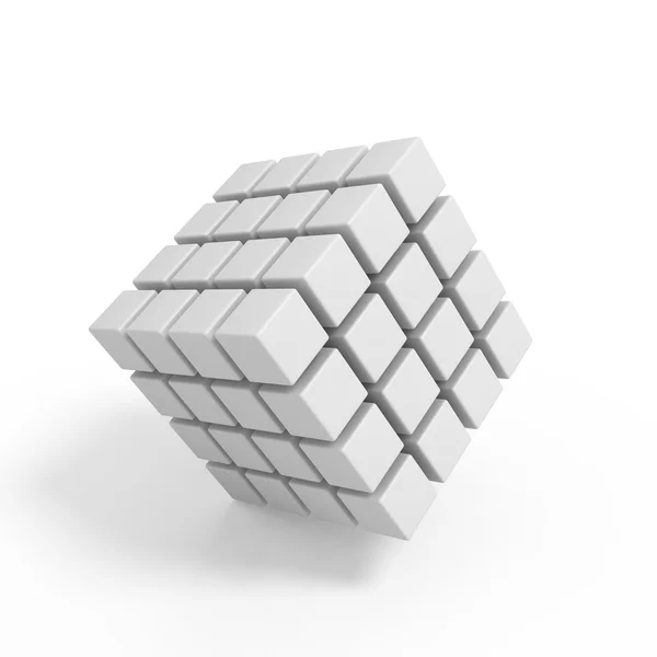 3D cubos de bloque de renderizado en blanco — Foto de Stock