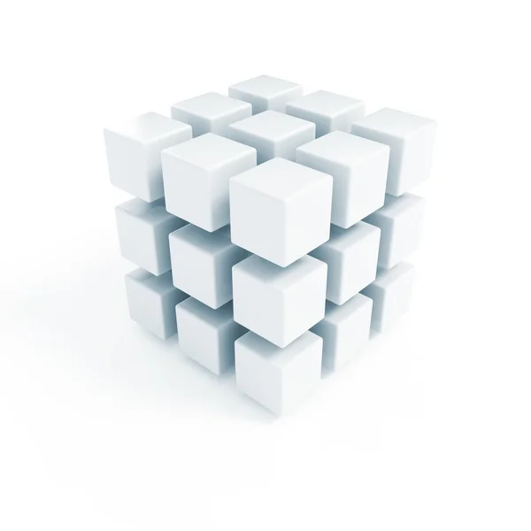 3D block cubes render on white — Stock Photo, Image