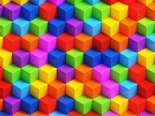 Abstact colorful 3D cubes background — Stock Photo, Image