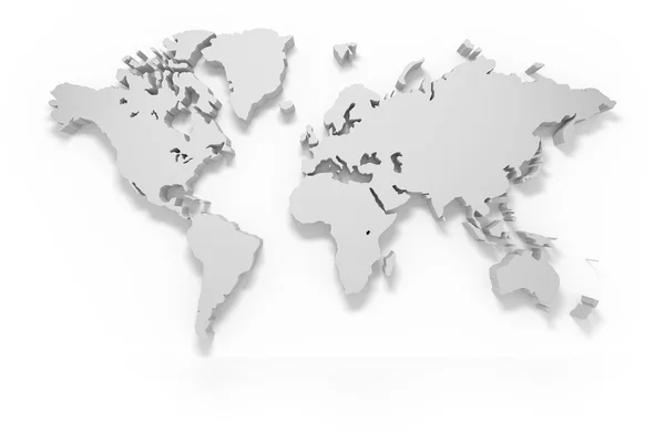 3D world map — Stock Photo, Image