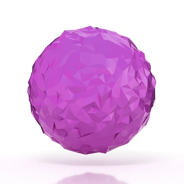 Esfera 3D facetada en blanco — Foto de Stock