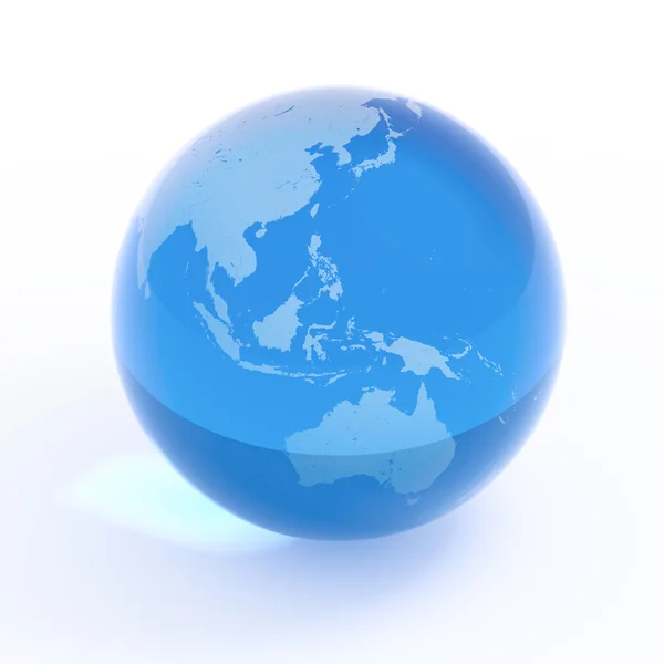 3D-planet Earth globe geïsoleerd op w — Stockfoto