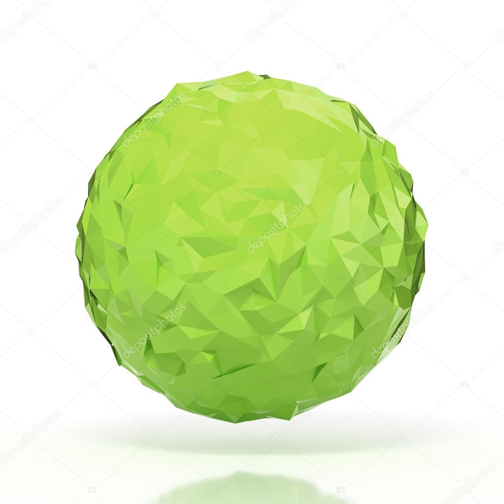 Faceted 3D sphere on white