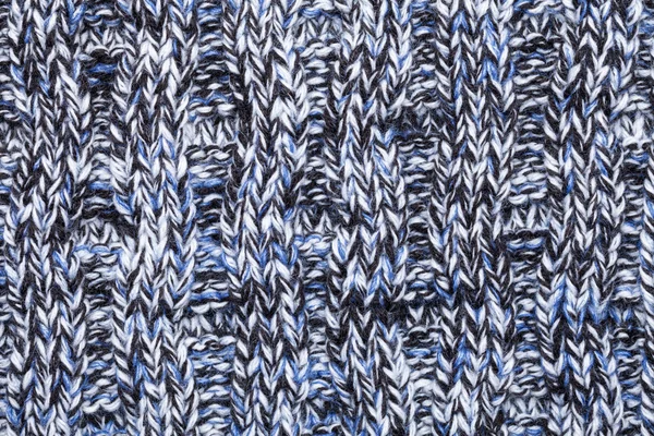 Bleu blanc noir tricot tissu mélangé motif — Photo