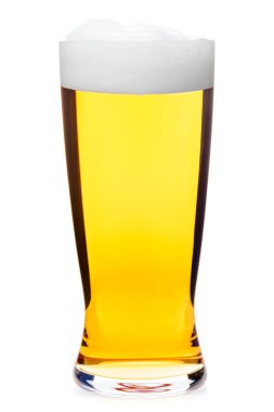 Tall glass of pilsner beer isolated clipart