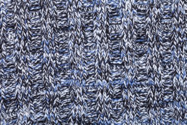 Mavi Beyaz Siyah örme melanj kumaş örtüsü modeli