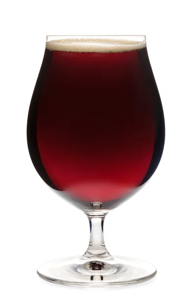 Tulip glass of dark ale beer — Stock Photo, Image