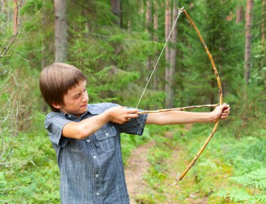 Kid with  bow and arrow clipart
